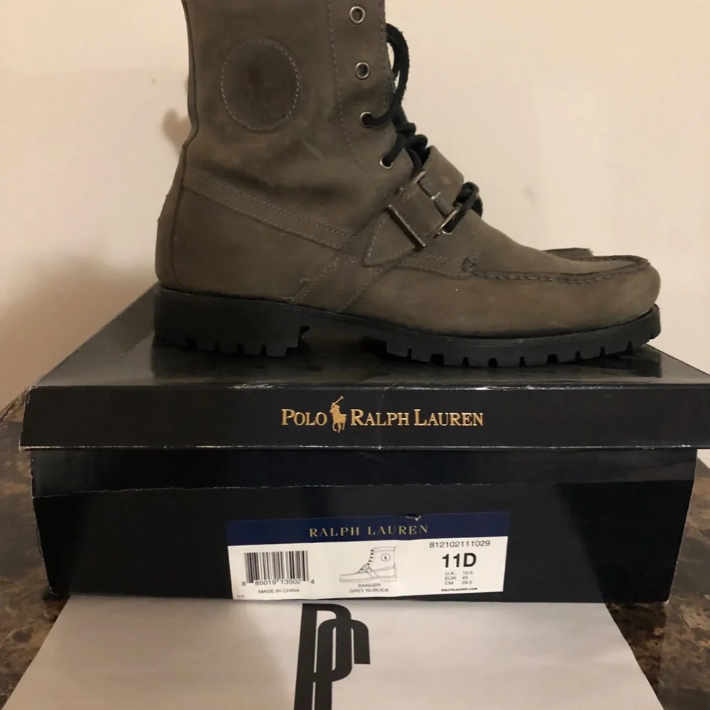 Ronnie Fieg x Polo Ralph Lauren Grey Ranger “Cookie” Boots - Picture 2 of 13